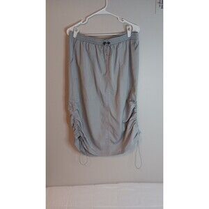 Wild Fable Parachute Ruched Skirt Midi Grey Sz Large Y2K Gorpcore Casual
